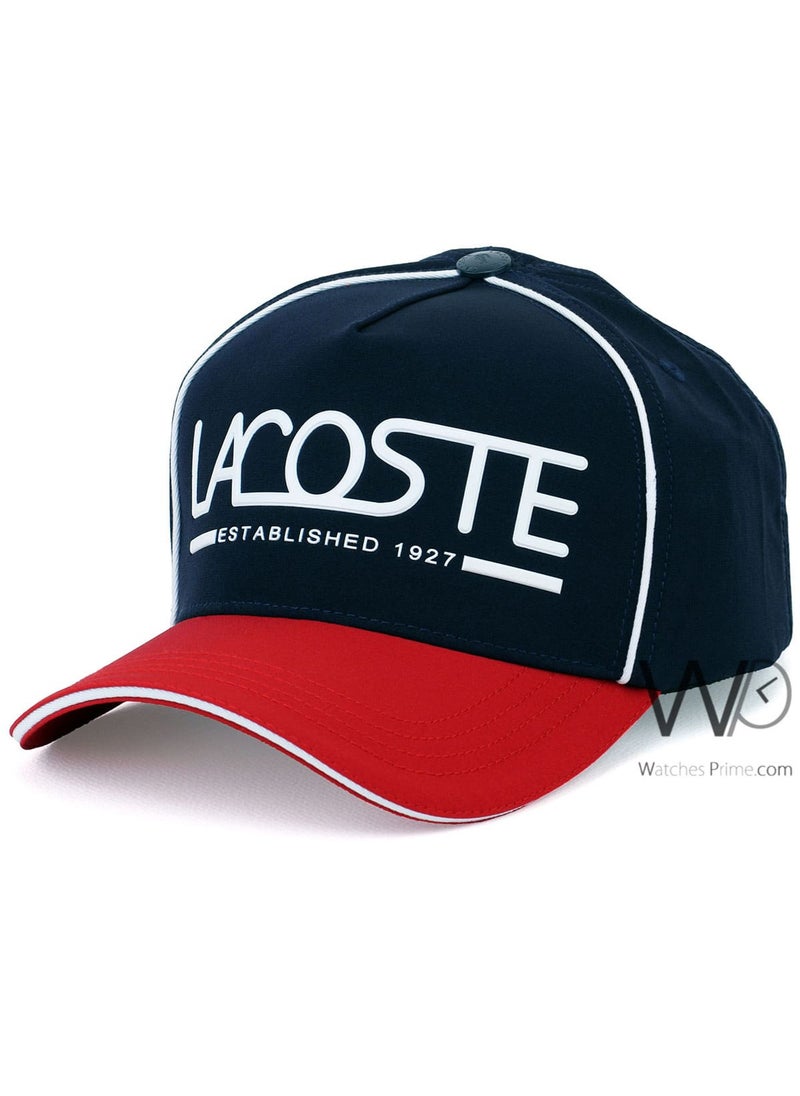 LACOSTE Lacoste Sport Established 1927 Baseball Hat Blue Red Cotton Cap  - Image 1