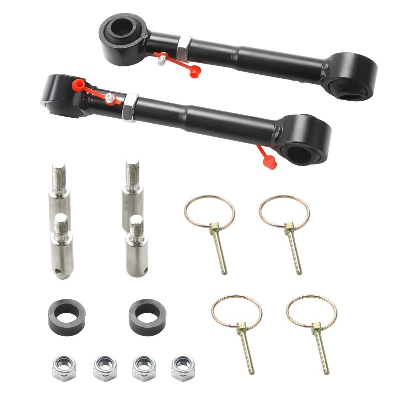 Lifts Front Sway Bar Links Quicker Disconnect System 256 Compatible with 20072018 Jeep Wrangler JK JKU 24 doors Adjustable Front Sway Bar Quick Disconnect End Links