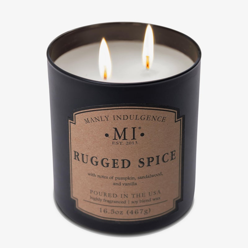 Manly Indulgence Rugged Spice Scented Candles for Men, 2 Wick, 16.5 oz, Premium Soy Blend Wax, 60H Burn, Candles for Home Scented - Made in The USA - Image 5