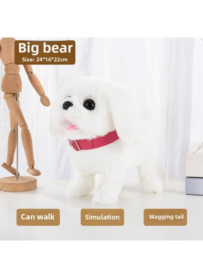 Generic Simulation Stall Toy Sound Electric Dog Plush Big Teddy Puppy Walking Will Nod And Shake Tail Children-Color:Simulation Cry Big Bear  - Image 1