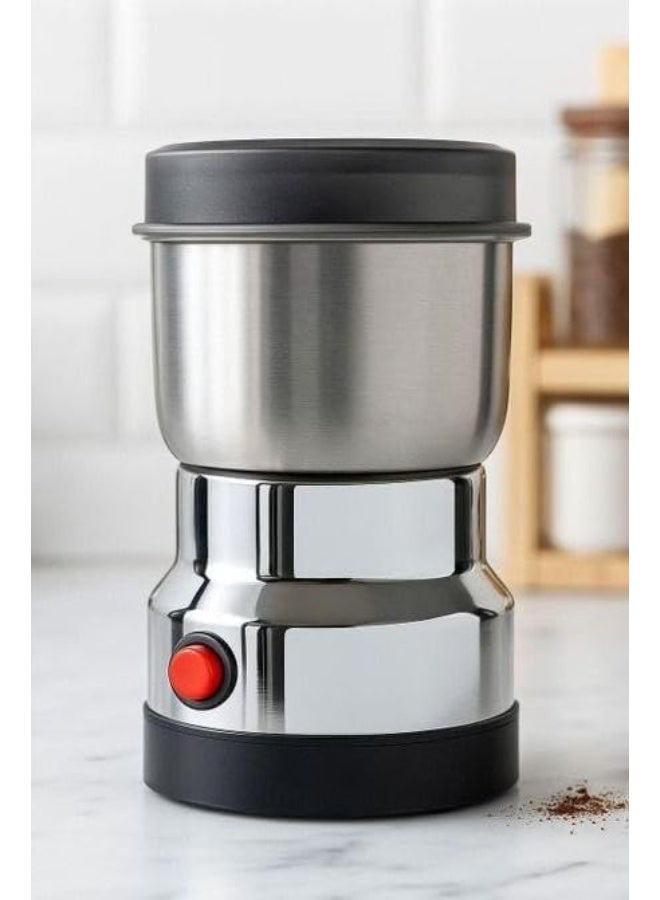 Generic valueable 1 Electric stainless steel spice and nut grinder – Mini coffee grinder with 4 steel blades and a 150W copper motor for grinding coffee, grains, and spices quickly and efficiently - Image 1