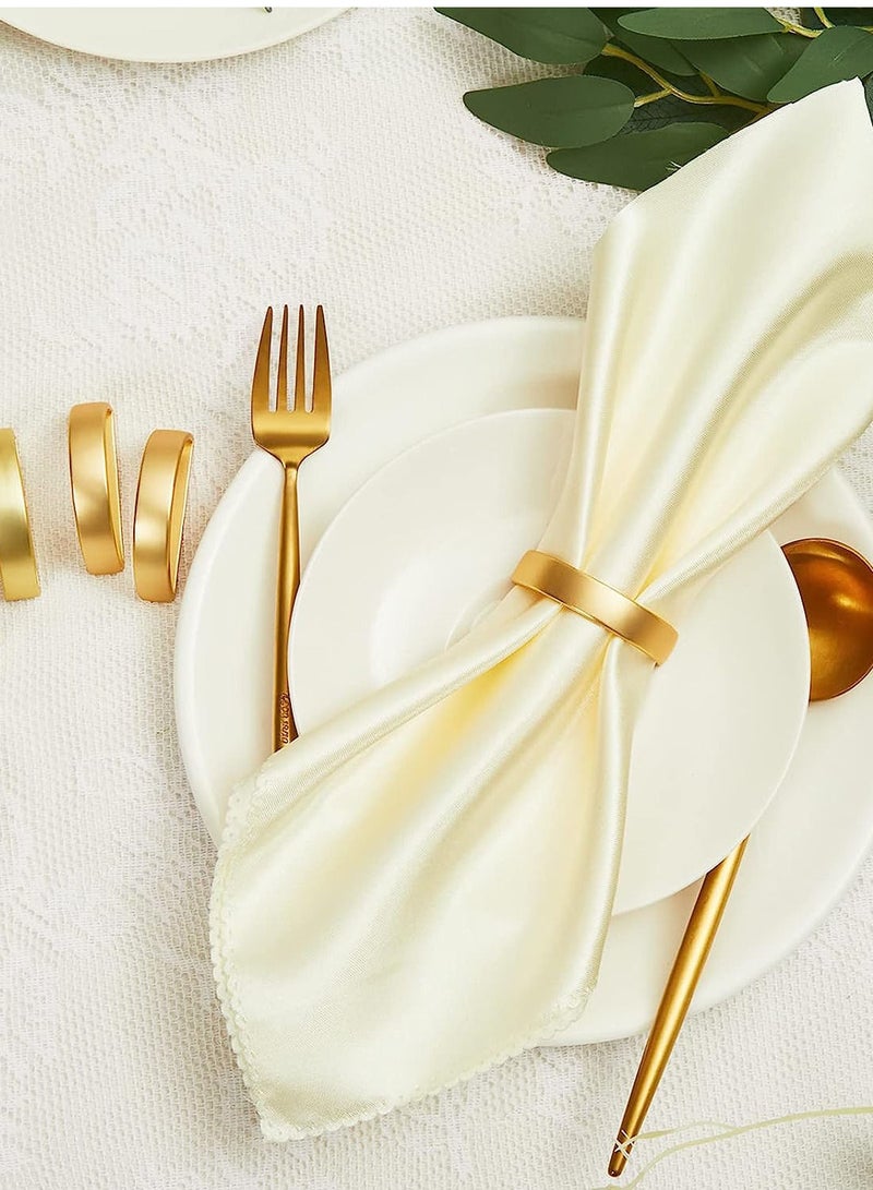 GROWSTEADY Gold Napkin Rings Metal Holders Semicircle Serviette Buckles  - Image 4