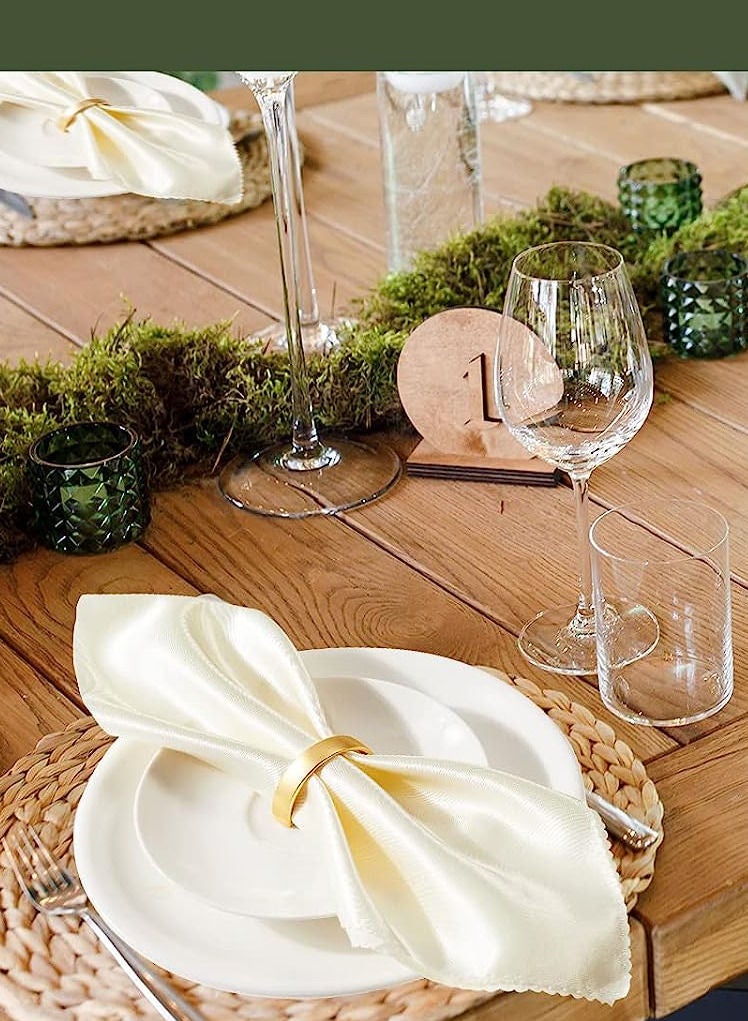 GROWSTEADY Gold Napkin Rings Metal Holders Semicircle Serviette Buckles  - Image 5