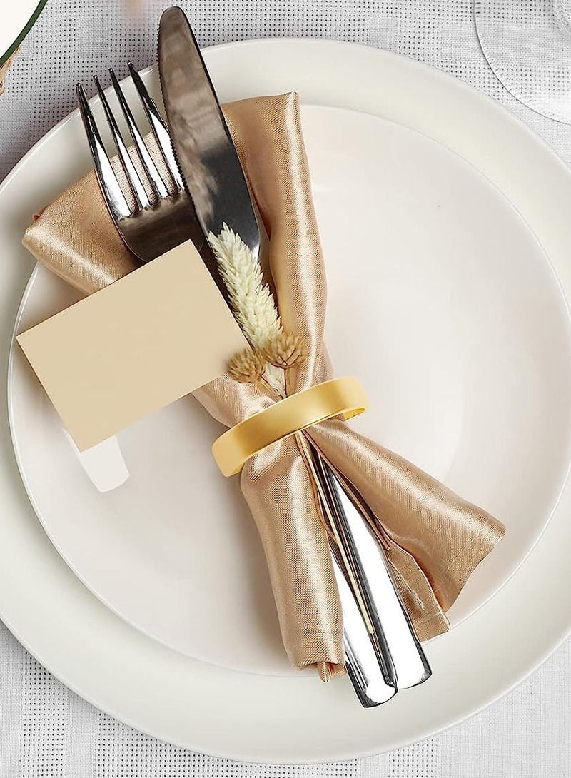 GROWSTEADY Gold Napkin Rings Metal Holders Semicircle Serviette Buckles  - Image 3