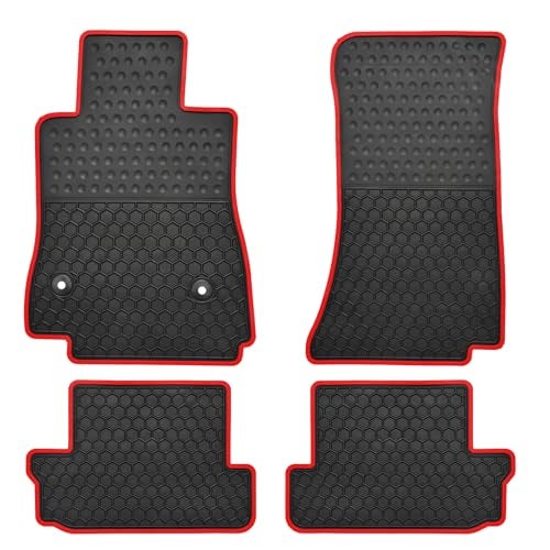 Matericuo Car Floor Mats Custom Fit for Chevy Camaro 2016-2025 Full Black Red Rubber Chevrolet Auto Liner Mats All Weather Protection Odorless - Image 1