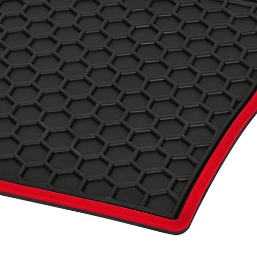 Matericuo Car Floor Mats Custom Fit for Chevy Camaro 2016-2025 Full Black Red Rubber Chevrolet Auto Liner Mats All Weather Protection Odorless - Image 3