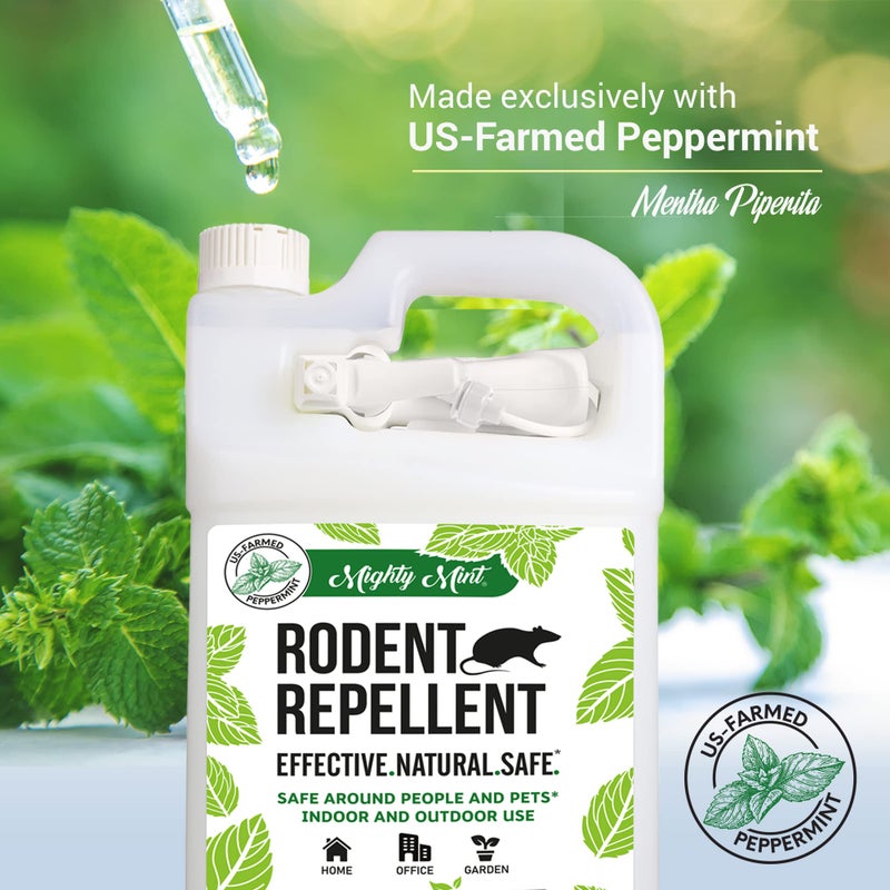 Mighty Mint Peppermint Oil Rodent Repellent Spray with Microfiber Cloth â€“ Natural Indoor & Outdoor Control for Mice and Rats â€“ Plant-Based, Extra-Strong Formula - 1 Gallon (128 oz) - Image 5