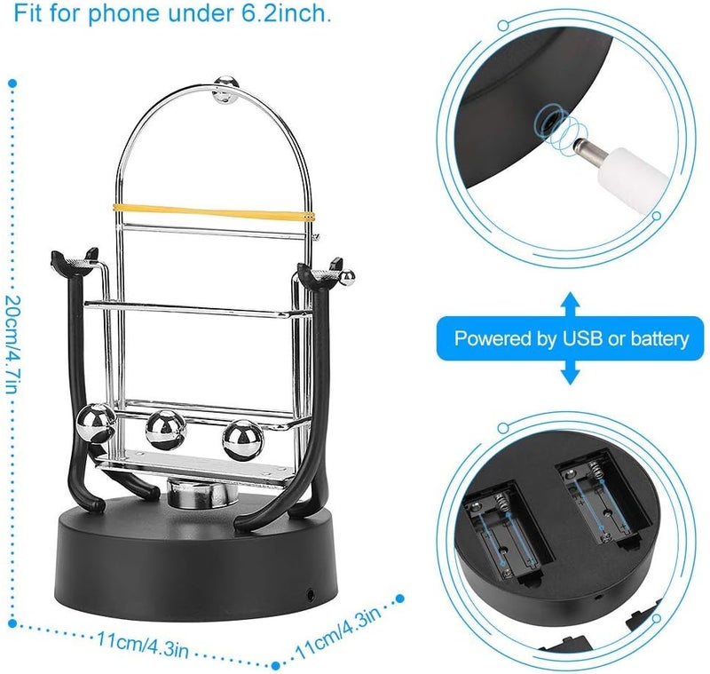 كلاراكو جهاز تأرجح الهاتف من كلاركو، اهتزاز تلقائي، آلة حركة دائمة إلكترونية، كرة توازن، فرشاة حركة، خطوة أمان، حامل هاتف محمول مع كابل USB - Image 5