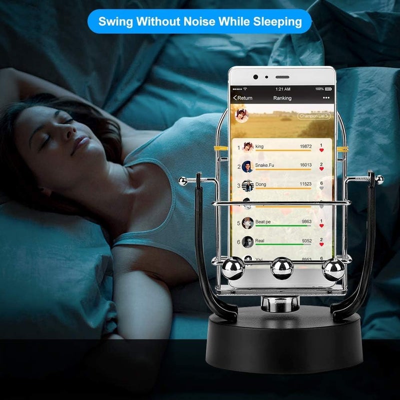 كلاراكو جهاز تأرجح الهاتف من كلاركو، اهتزاز تلقائي، آلة حركة دائمة إلكترونية، كرة توازن، فرشاة حركة، خطوة أمان، حامل هاتف محمول مع كابل USB - Image 4