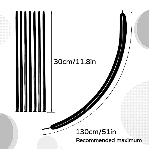 KAWKALSH 260 Black Long Balloons for Balloon Garland Thickening Skinny Latex Twisting Animals Modeling Christmas Birthday Wedding Party Festival Decorations 100pcs - Image 5