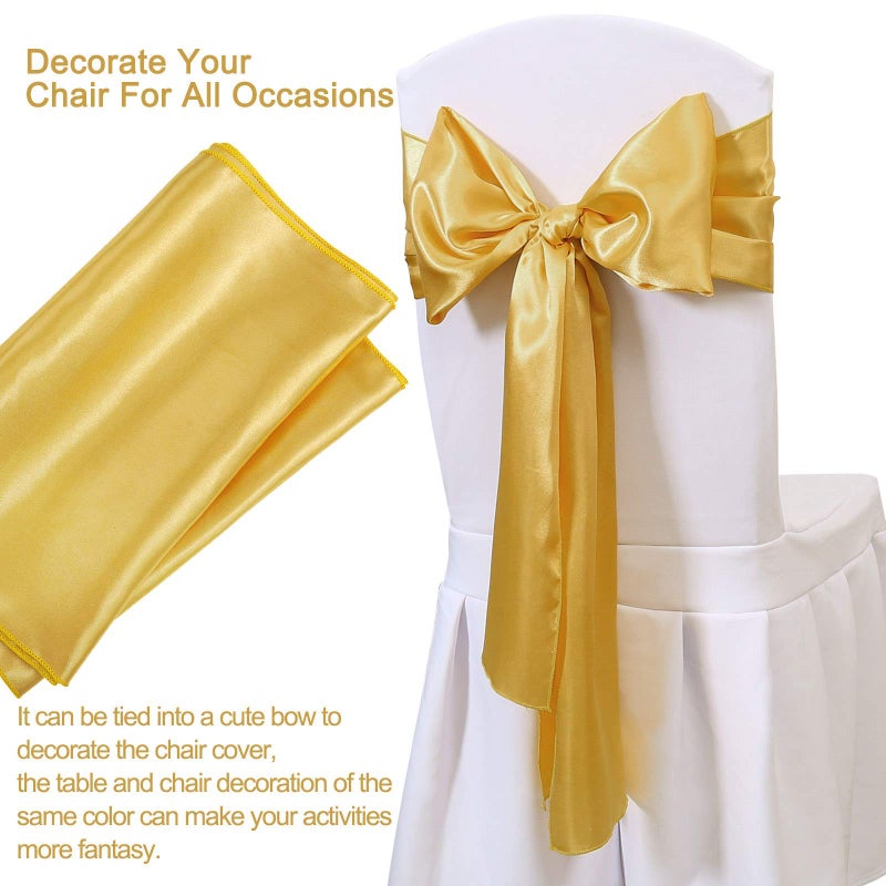 LuoluoHouse 5 Pack Satin Table Runners 12 x 108 inches Long Silk and Smooth Fabric Gold Table Runner for New Year Party Wedding Banquet Birthday Graduations - Image 5