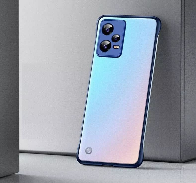 REALCASE Redmi Note 12 Pro 5G Back Cover Case | Stylish Frameless Matte Hard Skin | Soft TPU Shock Proof Bumper Back Cover Case for Redmi Note 12 Pro 5G (Blue) - Image 3