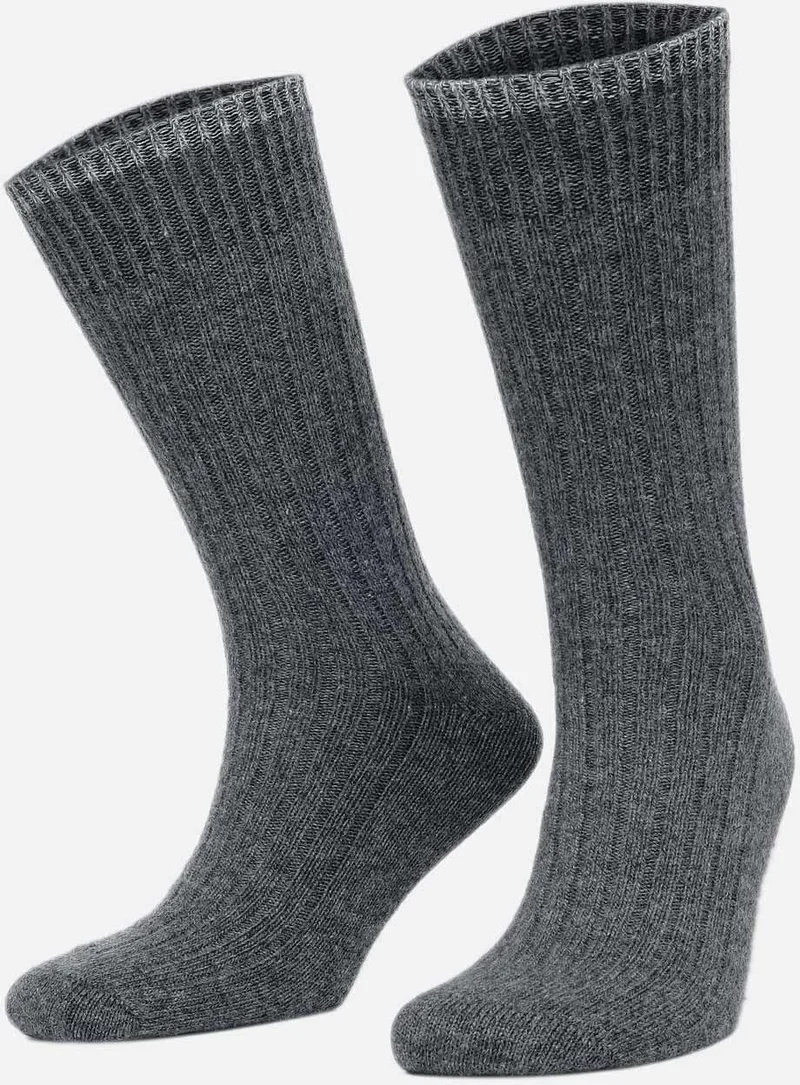 Aytuğ Men's Lambswool (Sheep Wool) Single Smoked Socks - A-25094-F