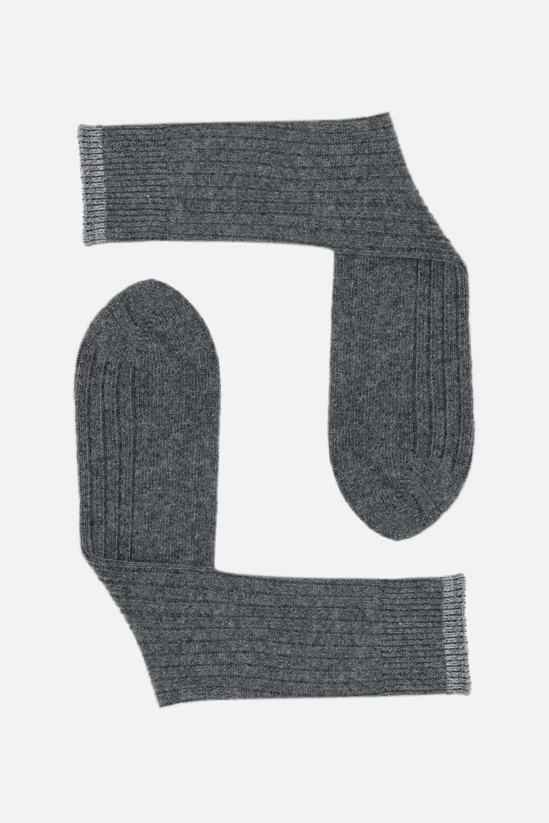 Aytuğ Men's Lambswool (Sheep Wool) Single Smoked Socks - A-25094-F