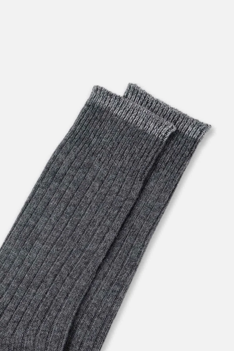 Aytuğ Men's Lambswool (Sheep Wool) Single Smoked Socks - A-25094-F