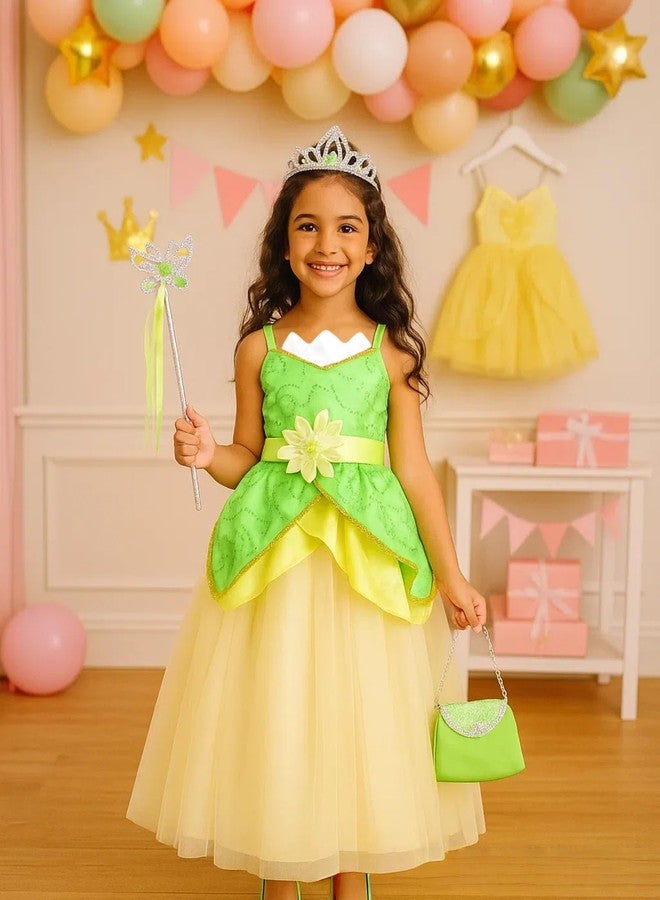 CQDY Princess Tiana Halloween Costumes Dress for Girls Christmas Cosplay Beauty Toddler Kids Gift - Image 3