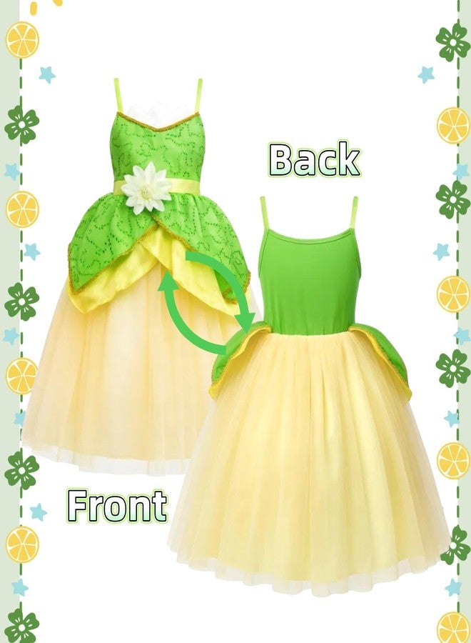 CQDY Princess Tiana Halloween Costumes Dress for Girls Christmas Cosplay Beauty Toddler Kids Gift - Image 5