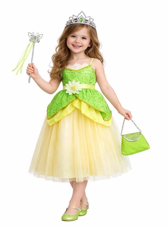 CQDY Princess Tiana Halloween Costumes Dress for Girls Christmas Cosplay Beauty Toddler Kids Gift - Image 2
