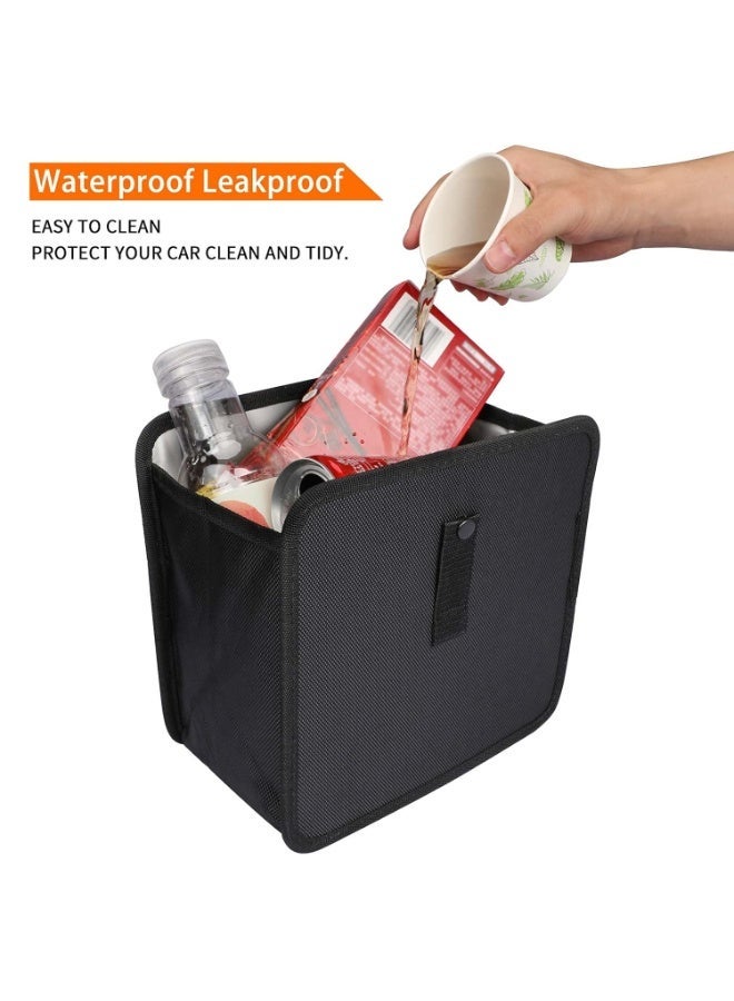 jaexest Car Trash Bag Hanging Auto Litter Container, Water Resistant Leak Proof Collapsible Garbage Organiser for Vehicle, SUV, Truck – 6.5Ltr Capacity Black - Image 4