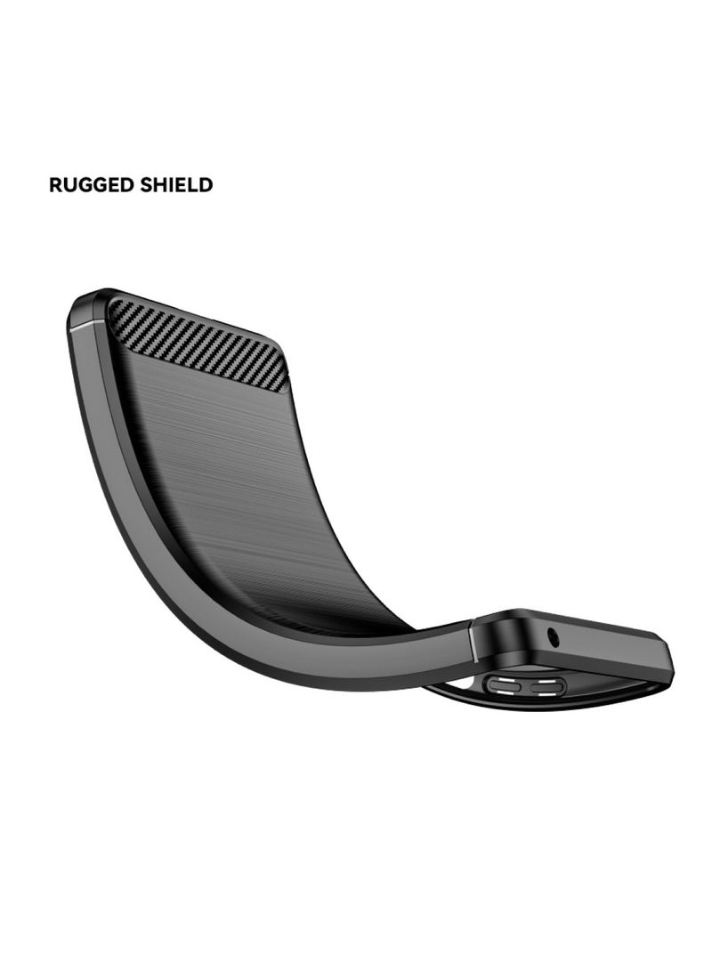 Google Pixel 4 XL 4G Case Cover – Rugged Shield Design, Brushed Carbon Fiber Texture, Shockproof TPU, Anti-Slip, Slim and Lightweight Protection in Black  - Image 2