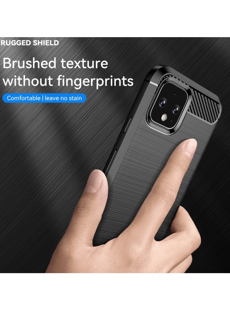 Google Pixel 4 XL 4G Case Cover – Rugged Shield Design, Brushed Carbon Fiber Texture, Shockproof TPU, Anti-Slip, Slim and Lightweight Protection in Black  - Image 3