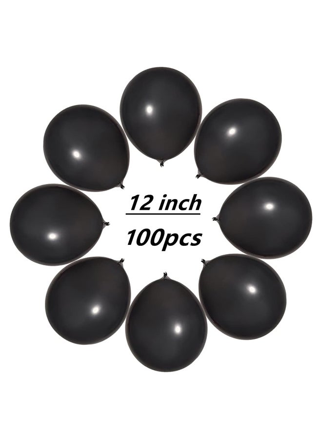 100 Pcs 12 Inch 2.8g BLACK Balloons  Color - Multicolor Balloons for Party Decoration| Birthday | Wedding | Christmas | Party Supplies | - Image 2