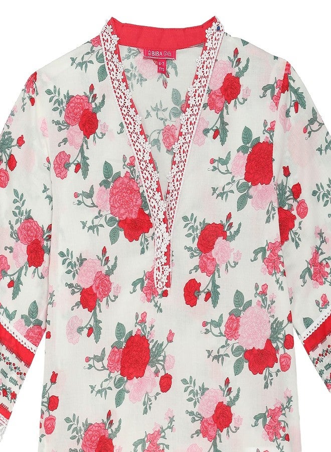 BIBA Girls PRINTED STRAIGHT KID(KWSPRING SONGS5917_WHITE_7) - Image 4