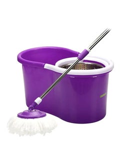 360 Rotatable Bucket and Floor Mop Set, Purple