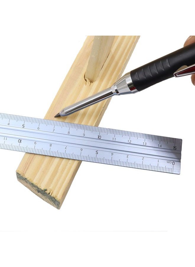 TuTuYa 36 Pencil Refill with 1 Solid Carpenter Pencil, 2.8mm Waterproof Carpenters Pencil Refills Replacement, Deep Hole Marker Pencil with Sharpener, for Architect &Carpenter Woodwork Construction Building - Image 3
