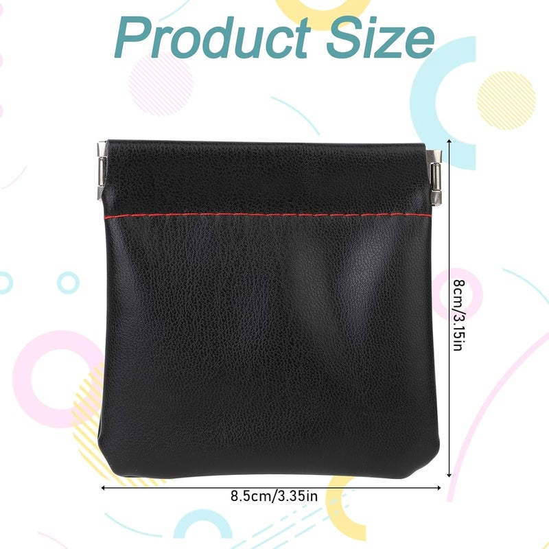 Molain 4Pcs PU Leather Earphone Pouch Headphone Storage Bag, Closure Soft Elastic Snap Spring Pouch for Carrying or Storing Headphones - Image 2
