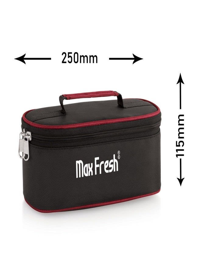 Maxfresh Stainless Steel Royal 3Pcs Lunch Box Tiffin Carrier with Pouch Bag for School and Office - Image 4