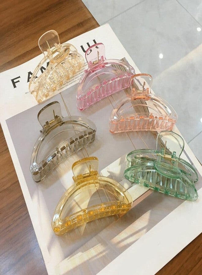 RHOSYN Hair Claw Clip In Neutral Colors, Korean Style Hair Clutcher For Thick Thin Curly Hair For Women Girls Hair Accessories(Combo of 4 Any Color) - Image 1