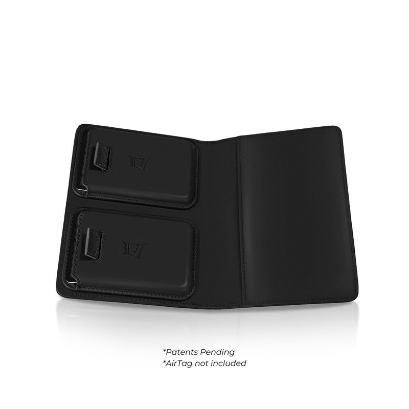 Kings Loot Passport Holder Wallet â€“ RFID Blocking Leather Travel Wallet with Built-in Airtag Holder â€“ Holds 1-6 Cards & Passport â€“ Easy Pull Tab â€“ Slim & Stylish Wallets (Midnight Black) - Image 5