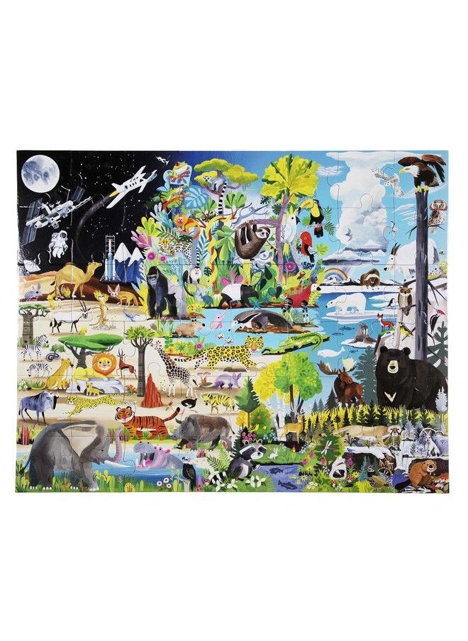 eeboo - : Within The Biomes 48 Piece Giant Jigsaw Puzzle For Kids Multi Aids In Development Of Pattern Shape And Color Recognition Offers Children A Challenge - Image 1