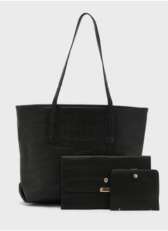 ELLA 3 Piece Croc Tote Handbag Set  - Image 1