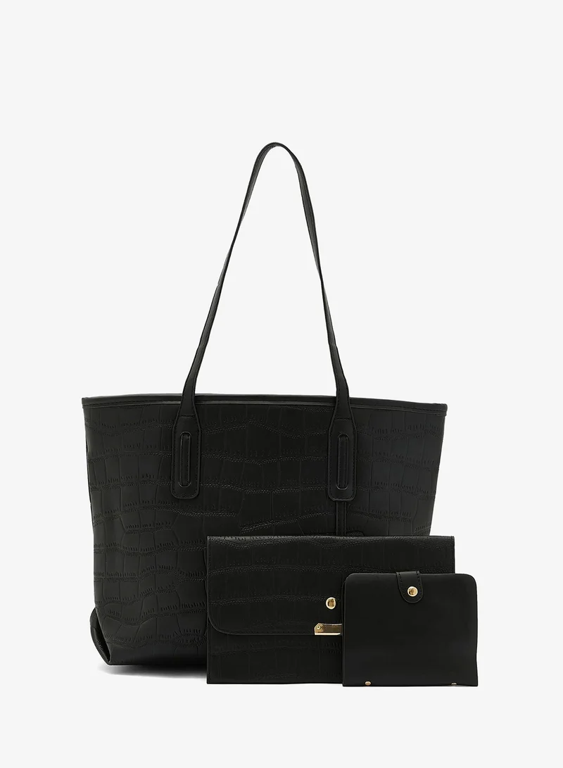 3 Piece Croc Tote Handbag Set