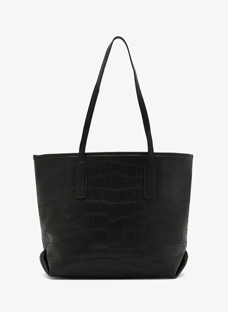 ELLA Black 3 Piece Croc Tote Handbag Set for Women | Best Price UAE