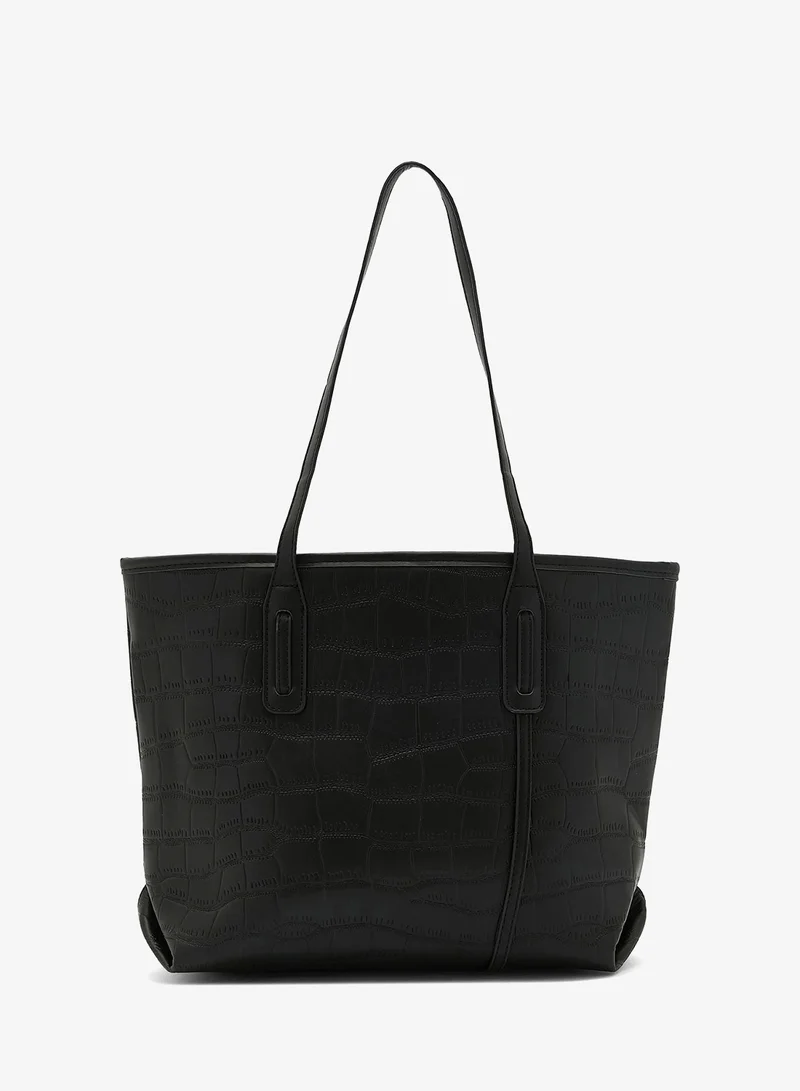 ELLA Black 3 Piece Croc Tote Handbag Set for Women | Best Price UAE