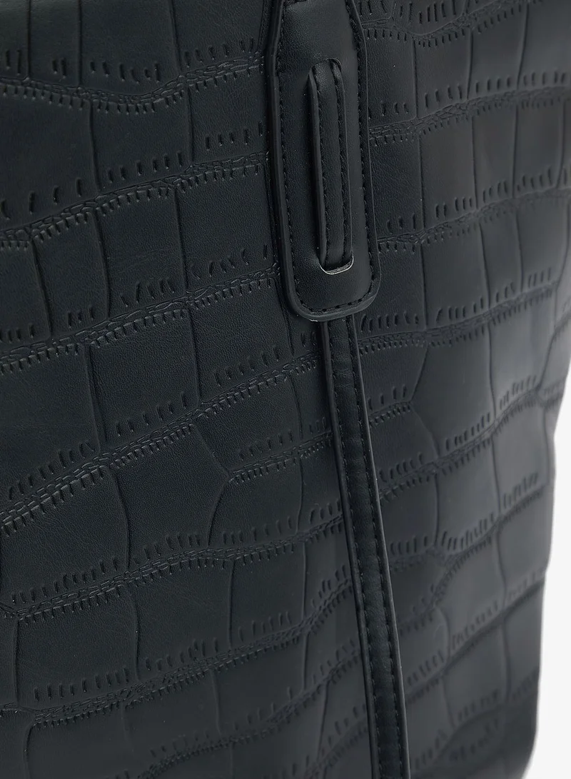 ELLA Black 3 Piece Croc Tote Handbag Set for Women | Best Price UAE