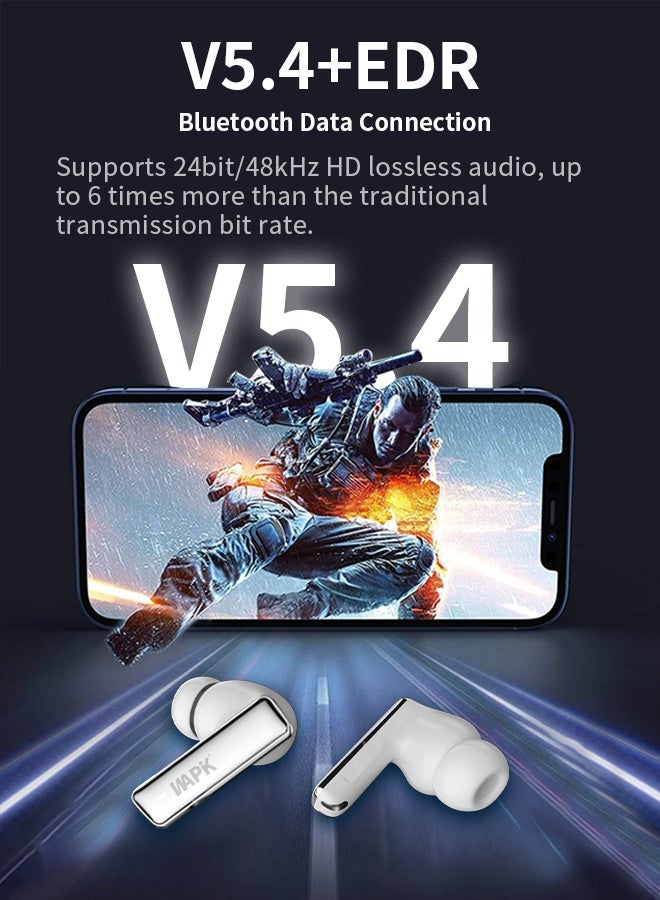 وابيك سماعات أذن لاسلكية من علامة كورية – تقنية ANC هجينة بـ 6 ميكروفونات مع تقليل ضوضاء الرياح بالذكاء الاصطناعي، إلغاء ضوضاء ‎-42dB‎، بطارية تدوم 30 ساعة، بلوتوث ‎5.4‎، مقاومة للماء ‎IPX5‎، وجهير قوي - Image 5