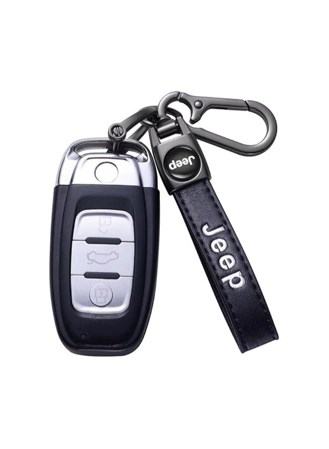 Generic Premium Leather Keychain for Jeep Compass, Grand Cherokee, Wrangler, Meridian, Avenger - Keyring Holder with Durable Metal Clip & Elegant Design - Image 3