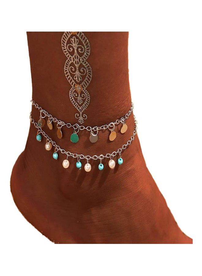 Generic - Boho Pearl Turqouise Anklet - Image 1