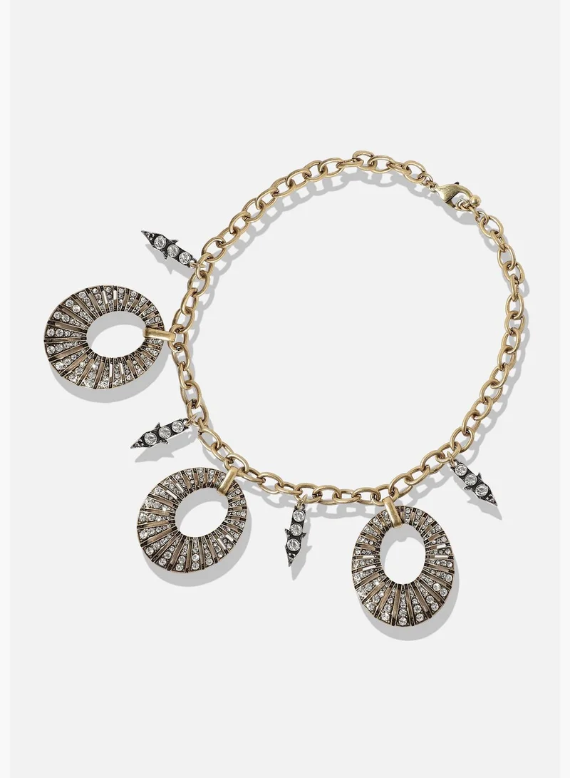 SOHI Gold Plated Designer Stone Party Necklace For Women