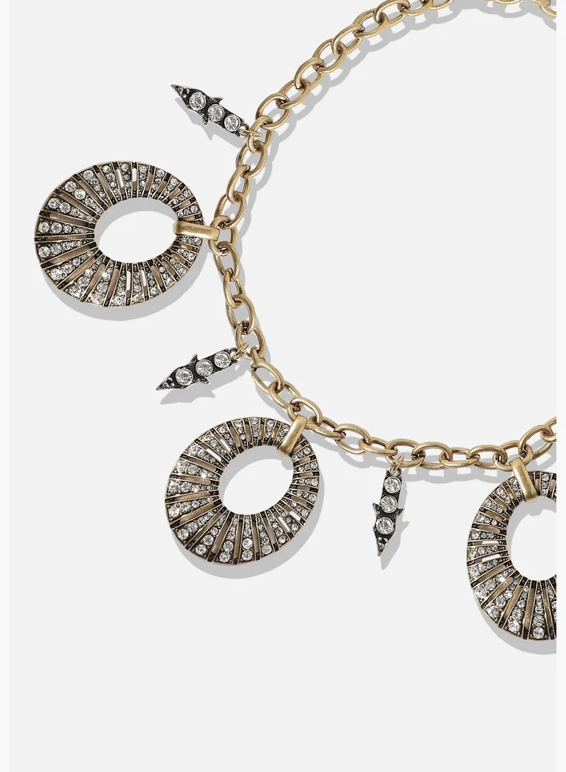 SOHI Gold Plated Designer Stone Party Necklace For Women