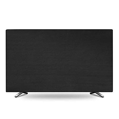 TXEsign غطاء تلفزيون داخلي، قماش مطاطي ناعم لشاشة مسطحة 55"، واقي ضد الغبار (55", أسود) - Image 2