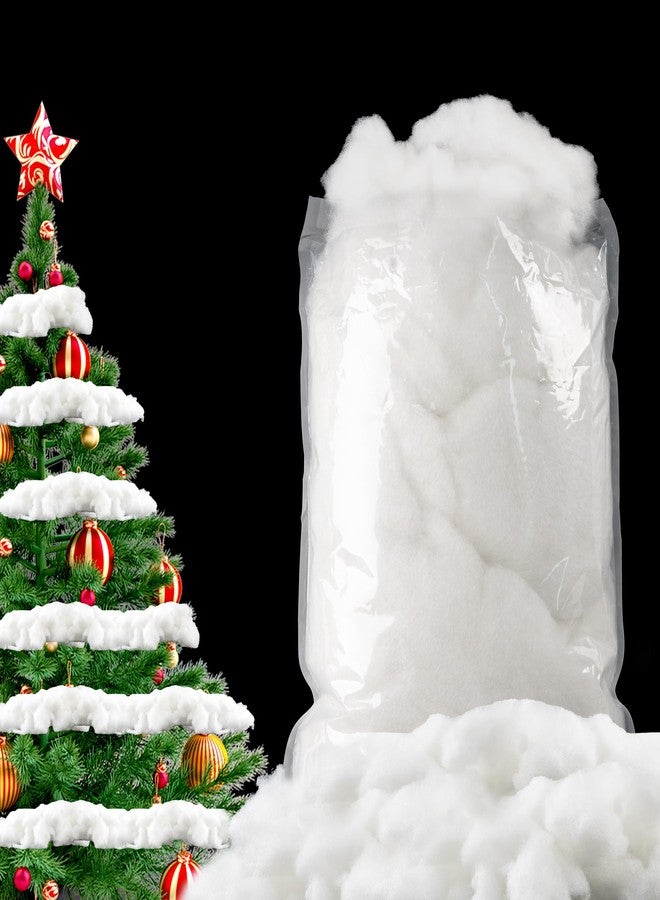 YUNAI Christmas Fake Snow Decorations 500g/17.64oz, Artificial Snow Fake Clouds Cotton Stuffing for Crafts, Fluffy Fiber Poly Fill Indoor for Pillow Winter Christmas Tree Village Mantle Nativity Decor - Image 1