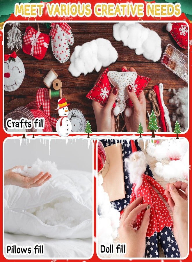 YUNAI Christmas Fake Snow Decorations 500g/17.64oz, Artificial Snow Fake Clouds Cotton Stuffing for Crafts, Fluffy Fiber Poly Fill Indoor for Pillow Winter Christmas Tree Village Mantle Nativity Decor - Image 5