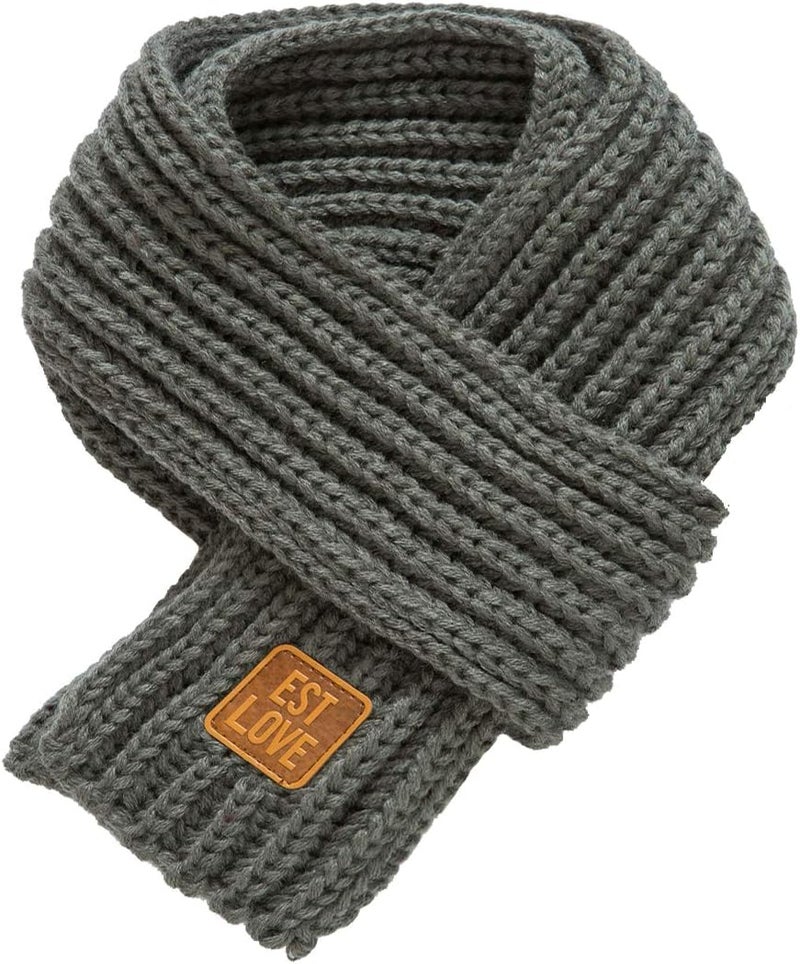 Levao Kids Winter Knitted Warm Scarf Boys Girls Toddlers Solid Color Soft Scarfs Neck Warmer - Image 1