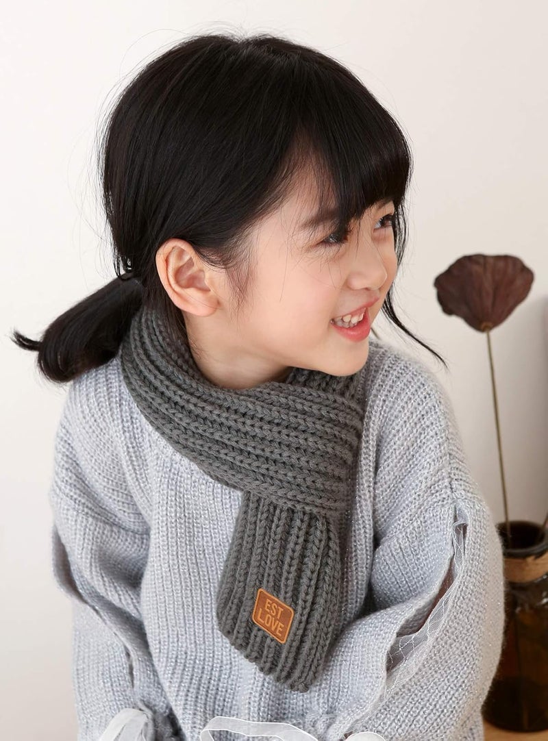 Levao Kids Winter Knitted Warm Scarf Boys Girls Toddlers Solid Color Soft Scarfs Neck Warmer - Image 2