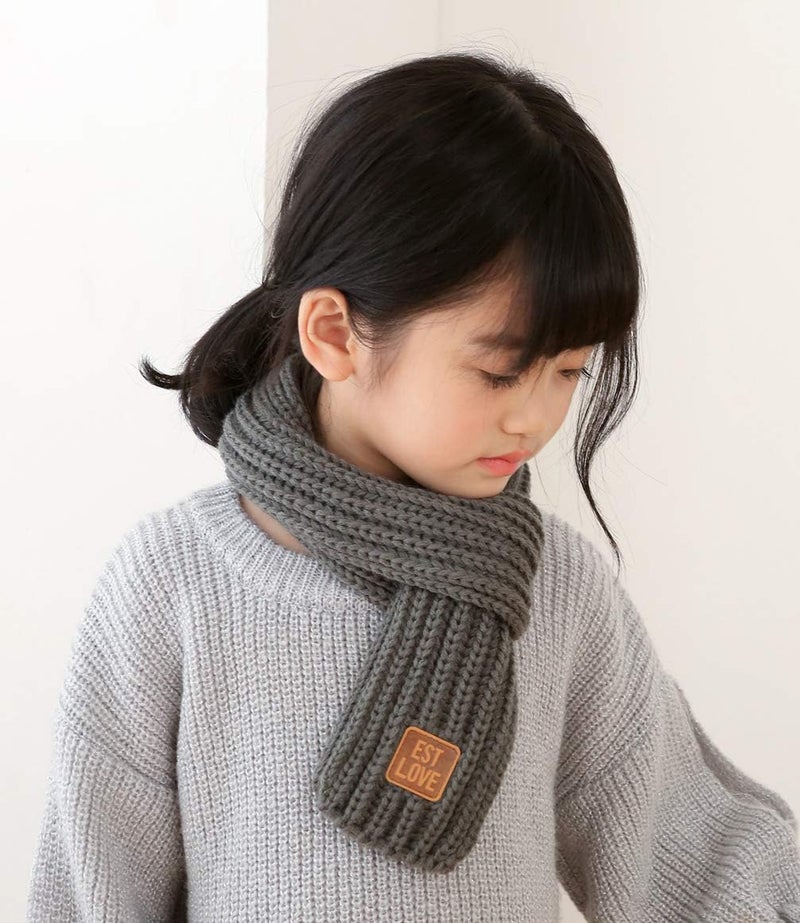 Levao Kids Winter Knitted Warm Scarf Boys Girls Toddlers Solid Color Soft Scarfs Neck Warmer - Image 3